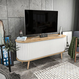 Decorotika Stor Tv Stand Tv Unit For Tvs Up To 60 Inch Oak And White - thumbnail 2