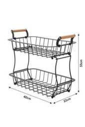 Living And Home 2 Tier Black Kitchen Wire Fruit Basket For Fruit Or Produce - thumbnail 5