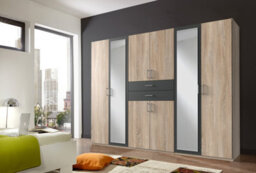 Bristol Oak And Graphite 6 Door Wardrobe - thumbnail 2