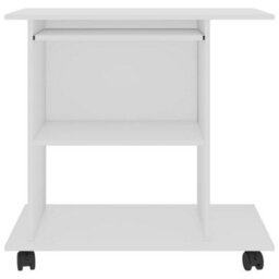 Berkfield Modern Computer Desk White 80X50X75 Cm Engineered Wood - thumbnail 4
