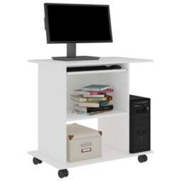 Berkfield Modern Computer Desk White 80X50X75 Cm Engineered Wood - thumbnail 3