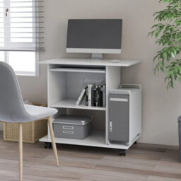 Berkfield Modern Computer Desk White 80X50X75 Cm Engineered Wood - thumbnail 2