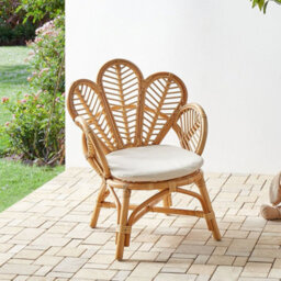 Beliani Peacock Kids Chair Natural Rattan 58 X 55 X 70 Cm Boho Style - thumbnail 1