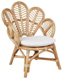 Beliani Peacock Kids Chair Natural Rattan 58 X 55 X 70 Cm Boho Style - thumbnail 3