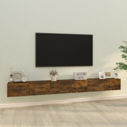 Berkfield 3 Piece Tv Cabinet Set Smoked Oak Engineered Wood - thumbnail 1