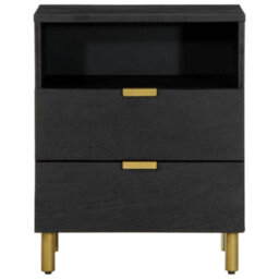 Berkfield Bedside Cabinet Black 50X33X62 Cm Engineered Wood - thumbnail 3