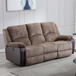 More4Homes Postana Electric High Back Jumbo Cord Fabric Recliner 3 Seater Sofa (Brown) - thumbnail 9