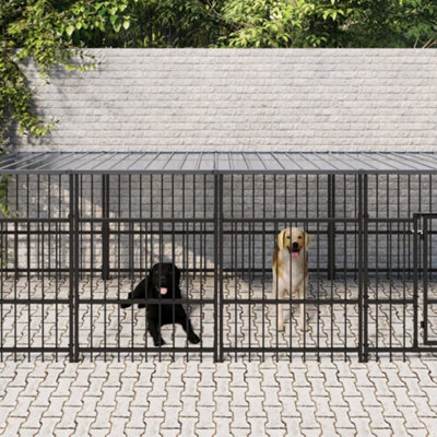 Berkfield Outdoor Dog Kennel With Roof Steel 7.51 M2 - image 1