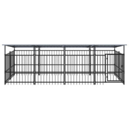 Berkfield Outdoor Dog Kennel With Roof Steel 7.51 M2 - thumbnail 3
