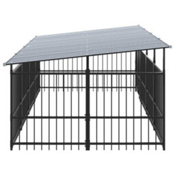 Berkfield Outdoor Dog Kennel With Roof Steel 7.51 M2 - thumbnail 4