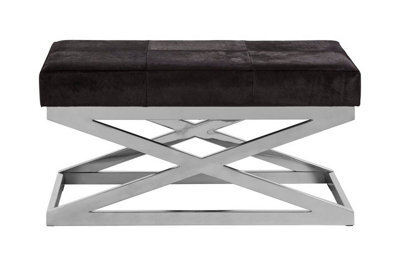 Orsina Luxurious Cross Base Bench, Comfortable Garden Bench For Outdoor, Contemporary Modern Bench For Bedroom - image 1