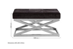Orsina Luxurious Cross Base Bench, Comfortable Garden Bench For Outdoor, Contemporary Modern Bench For Bedroom - thumbnail 4