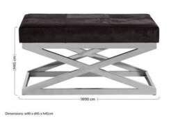 Orsina Luxurious Cross Base Bench, Comfortable Garden Bench For Outdoor, Contemporary Modern Bench For Bedroom - thumbnail 2