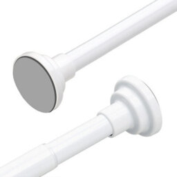 White M Size Telescopic Shower Curtain Rod 74-196Cm Diameter 25mm - thumbnail 3