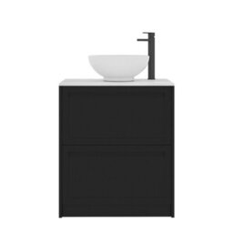 Royal Bathrooms Royal Bathroom Elmore 700mm Matt Nocturne Black Freestanding Countertop Bathroom Vanity Unit 2 Drawer With Breeze Basin - thumbnail 7