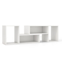 Costway 2-Piece Console Tv Stand Free-Combination Tv Media Table W/ Storage Shelf - thumbnail 9