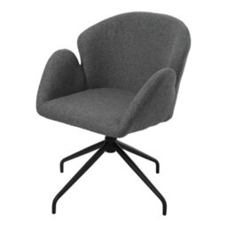 Darphe Modern Grey Linen Swivel Accent Chair With Metal Legs - thumbnail 2