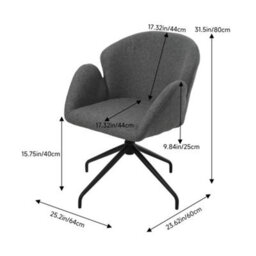 Darphe Modern Grey Linen Swivel Accent Chair With Metal Legs - thumbnail 6