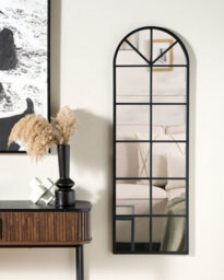 Beliani Wall Mirror Brouage 40 Cm 120 Cm Metal Black - thumbnail 2