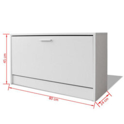 Vidaxl Shoe Storage Bench White 80X24X45 Cm - thumbnail 6