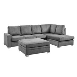 Home Detail Alana Right-Hand Facing Corner Sofa With Footstool, Dark Grey Jumbo Cord - thumbnail 2