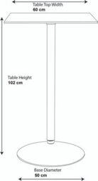 Lamboro Como Poseur Table With Square Black Glass Top & Chrome Finish, Kitchen Table, 60Cm Width - thumbnail 3