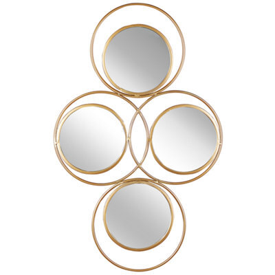 Beliani Wall Mirror Lescar 50 Cm 80 Cm Metal Gold - image 1