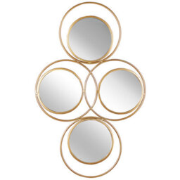 Beliani Wall Mirror Lescar 50 Cm 80 Cm Metal Gold - thumbnail 1