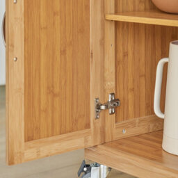 Sobuy Fkw13-N, Bamboo Kitchen Cabinet, Kitchen Storage Trolley Cart With Stainless Steel Surface, W75Xd45.7Xh91 - thumbnail 7