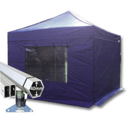 Crocodile Trading 3M X 3M Extreme 40 Commercial Instant Shelter Pop Up Gazebos Frame, Canopy & Sides - Navy Blue - thumbnail 1
