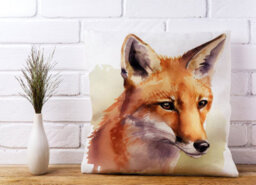 Warren Reed Designer Fox Watercolour Cushions 45Cm X 45Cm - thumbnail 2
