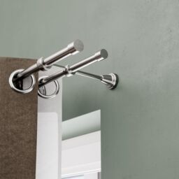 GoodHome Athens Satin Grey Nickel Effect Curtain Pole, (L)2M (Dia)19mm - thumbnail 4