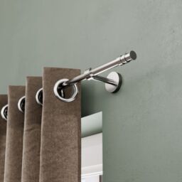 GoodHome Athens Satin Grey Nickel Effect Curtain Pole, (L)2M (Dia)19mm - thumbnail 3