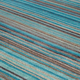 Melrose Mubai Stripe Wool Made Teal Area Rug 200/285Cm - thumbnail 2