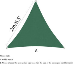 Green 2X2X2M Triangular Shade Sail 95% Uv Protection - thumbnail 1