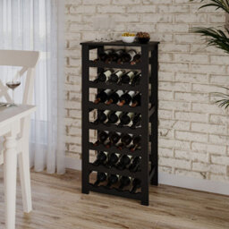 Urbn-Living Urbnliving 108Cm Height 7-Tier Black Wine Rack Freestanding Holds 28 Bottles Home Bar Stand
