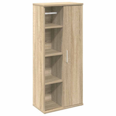 Berkfield Durable Bathroom Cabinet With Roll Holder Sonoma Oak 39X22X90 Cm