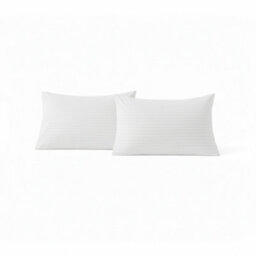 Microfibre Soft Touch Satin Stripe Housewife Pillowcase Pair White - thumbnail 3