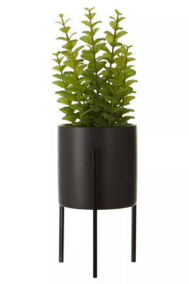 Orsina Minimalist Thyme, Versatile Thyme With Leaves And Decorative Classic Comcrete Planter For Artificial Flowers - image 1