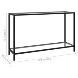 Berkfield Console Table Transparent 120X35X75 Cm Tempered Glass - thumbnail 6