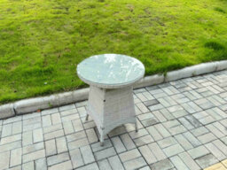 Fimous Rattan Garden Furniture Set Outdoor Bistro Set With 1 Coffee Table & 2 Seater Chairs Light Grey Mixed - thumbnail 4