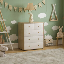 Lassic Junior Vida Neptune White & Oak 3 Piece Bedroom Furniture Set - Desk, Drawer Chest, Wardrobe - thumbnail 7