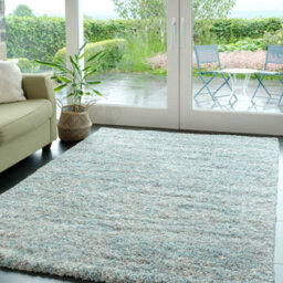 Loomed Super Soft Mottled Tonal Duck Egg & Grey Shaggy Area Rug 160X230Cm - thumbnail 2