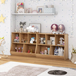 Costway 5-Cubby Kids Toy Storage Organizer Wooden Children Bookcase Bookshelf - thumbnail 9