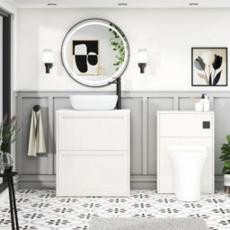 Royal Bathrooms Royal Bathroom Elmore 700mm Classic White Freestanding Bathroom Vanity Unit 2 Drawer Plain White Worktop With Elva Basin - thumbnail 5