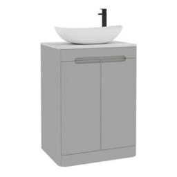 Royal Bathrooms Venice 600mm Dove Grey Freestanding Bathroom Countertop Vanity Unit 2 Door With Cesar Basin - thumbnail 7