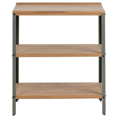 Wyld And Coco Outdoor Kitchen Island Brown Acacia Wood With Top Shelves, 50 X 80 X 92 Cm - image 1