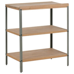 Wyld And Coco Outdoor Kitchen Island Brown Acacia Wood With Top Shelves, 50 X 80 X 92 Cm - thumbnail 5