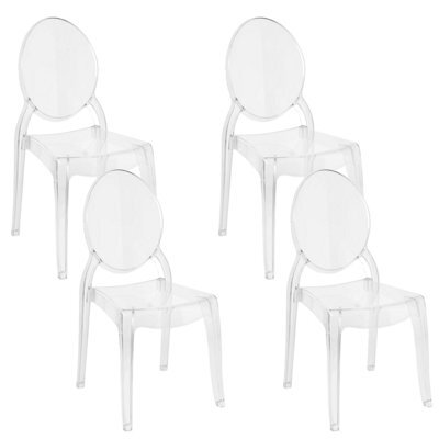 Beliani Set Of 4 Dining Chairs Merton Transparent - image 1