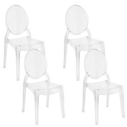 Beliani Set Of 4 Dining Chairs Merton Transparent - thumbnail 1
